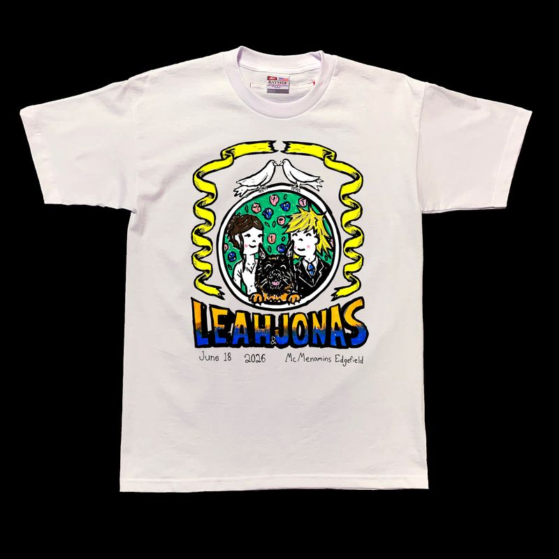 Leah and Jonas custom wedding t-shirt